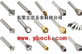 在工件上加工出斜向孔口倒角的工具